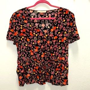 Loft Floral Wrap Tee